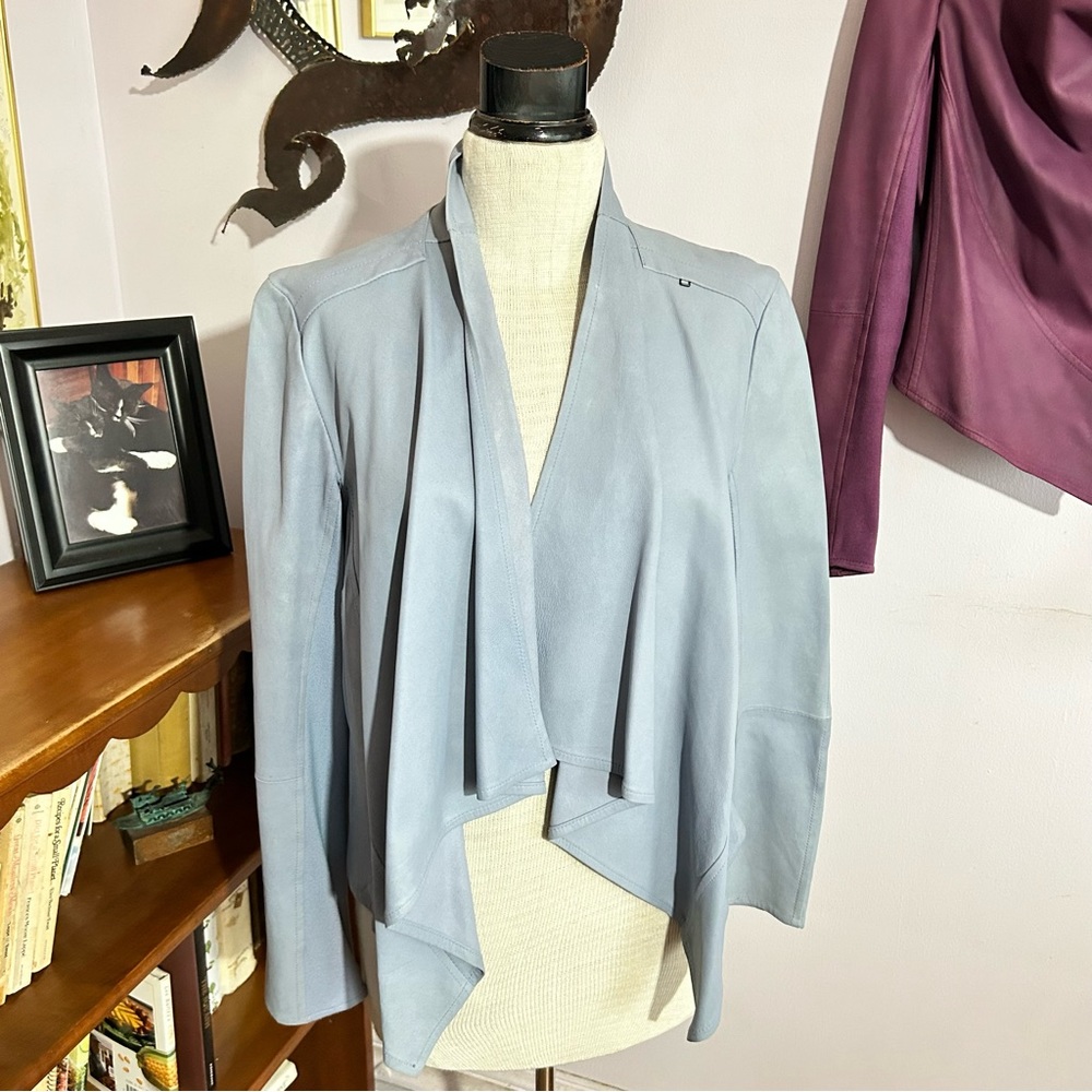 Lamarque Drape Front Leather Jacket - image 1